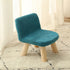 Contemporary Creative Square Cotton Linen Solid Wood Chair Backrest Armless For Living Room