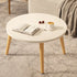 Modern Minimalist Round Marble Veneer Wood End Table 1-Tier For Living Room