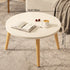 Modern Minimalist Round Marble Veneer Wood End Table 1-Tier For Living Room