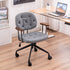 Modern Minimalist Square Leather Wood Steel Chair Backrest Armrest For Bedroom