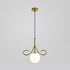 Modern Luxury Glass Ball Shade Arc Iron 1-Light Pendant Light For Living Room