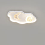 Contemporary Creative Resin Moon Astronaut Acrylic Cloud Shape LED Kids Flush Mount Ceiling Light For Living Room