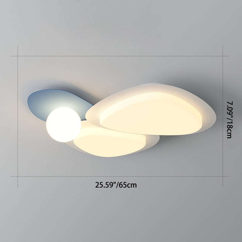 Modern Minimalist Irregular Round Combination Iron Acrylic LED Flush Mount Ceiling Light For Living Room