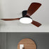 Contemporary Scandinavian Copper Wood Acrylic Fan LED Semi-Flush Mount Ceiling Fan Light For Living Room