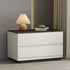 Modern Minimalist Rectangular Rock Slab Solid Wood Nightstand 2-Drawer For Bedroom