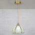 Modern Art Deco Half Round Ball Copper Crystal 1-Light Pendant Light For Dining Room