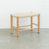 Traditional Chinese Rectangular Woven Seat Gourd Wooden Legs Footstool For Living Room