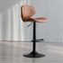 Contemporary Simplicity Curved PU Leather Liftable Swivel Bar Stool Backrest Footrest For Dining Room