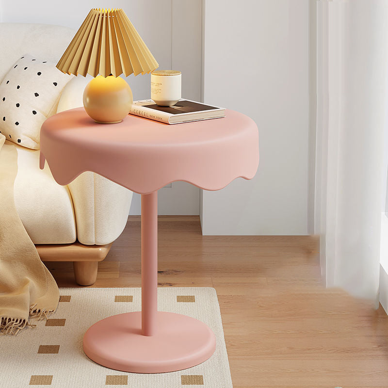 Contemporary Creative Round Ice Cream Shape PP Plastic Carbon Steel End Table For Living Room