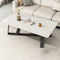 Modern Minimalist Rectangular Rock Slab Stainless Steel Coffee Table For Living Room