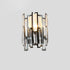 Modern Luxury Stainless Steel Crystal Multiple Rectangular 1/2 Light Wall Sconce Lamp For Living Room