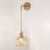 Modern Minimalist Floral Copper Glass 1-Light Wall Sconce Lamp For Living Room