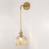 Modern Minimalist Floral Copper Glass 1-Light Wall Sconce Lamp For Living Room