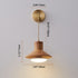 Traditional Japanese Round Mushroom Shape Wood 1-Light Wall Sconce Lamp For Bedroom