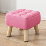 Modern Minimalist Square Fabric Solid Wood Low Stool For Living Room