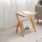 Contemporary Simplicity Z-shaped Glass Bamboo End Table For Living Room