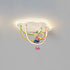 Contemporary Creative Cartoon Astronaut Cloud Iron Aluminum Rainbow Curve LED Kids Flush Mount Ceiling Light For Bedroom