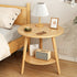 Modern Minimalist Round Triangle Base Density Plate Wood Coffee Table 2-Tier For Living Room