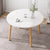 Modern Minimalist Round Faux Slab Wood Dining Table For 4 Seats