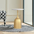 Contemporary Scandinavian Round Wine Cup Metal Iron Marble End Table 1-Tray For Living Room