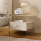 Modern Minimalist Cubic Rectangular Acrylic Wood Metal Nightstand 1-Drawer For Bedside