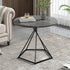 Modern Eclectic Round Iron Rock Slab Coffee Table 1-Tier For Living Room