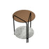 Contemporary Simplicity Round Glass Top End Table 2-Tier For Living Room