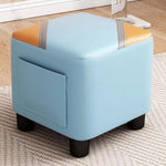 Contemporary Scandinavian Square Tech Fabric Wood Low Stool Backless Armless For Living Room