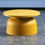 Modern Minimalist Round Plastic Coffee Table 1-Tier For Living Room