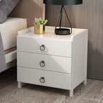 Modern Minimalist Rectangular Tabletop Solid Wood Nightstand 1/3-Drawer For Bedroom