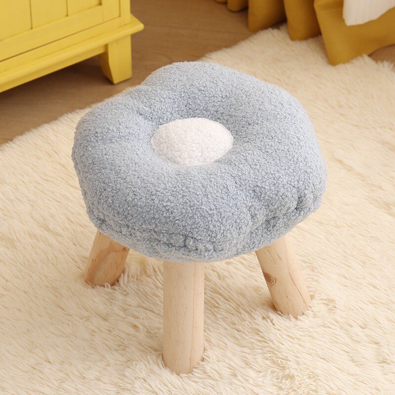 Contemporary Creative Flower Shape Velvet Footstool For Entryways