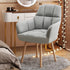 Modern Luxury Velvet Upholstered Metal Tapered Legs Vanity Stool Backrest Armrest For Bedroom