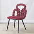 Contemporary Scandinavian Velvet Sponge Metal Heart Ball Round Vanity Stool Backrest For Bedroom