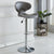 Contemporary Industrial Curved PU Leather Liftable Swivel Bar Stool Wingback Footrest For Dining Room