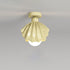 Contemporary Creative Cream Iron Resin Shell Design 1-Light Semi-Flush Mount Ceiling Light For Living Room