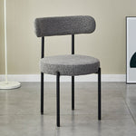 Contemporary Nordic Round Fabric Metal Dining Chair Backrest For Dining Room