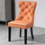 Traditional European Fabric Upholstered Square Dining Chair Tufted Backrest For Dining Room