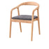 Modern Minimalist Arched Curve Frame Solid Wood Linen Dining Chair Backrest Armrest For Dining Room