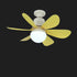 Contemporary Creative PC ABS Nylon Acrylic Flower LED Semi-Flush Mount Ceiling Fan Light For Living Room