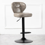 Modern Minimalist Square Leather Metal Bar Stool Backrest Armless For Dining Room