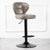 Modern Minimalist Square Leather Metal Bar Stool Backrest Armless For Dining Room