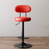 Modern Minimalist Round Upholstered Curved Backrest Leather Metal Bar Stool For Dining Room