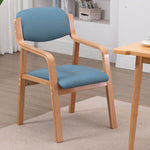 Modern Simplicity Fabric Wood Sponge Square Dining Chair Backrest Armrest For Dining Room