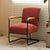 Contemporary Scandinavian Square Cushion Corduroy Solid Wood Carbon Steel Accent Chair Backrest Armrest For Living Room