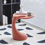 Contemporary Creative Shaped Oval Base PE Plastic End Table For Living Room