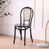 Traditional Vintage Round Rattan Woven Wooden Dining Chair Backrest For Dining Room