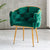 Modern Minimalist U-Shaped Metal Leather Vanity Stool 4-Legs Backrest Armrest For Bedroom
