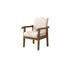 Modern Minimalist Square Upholstered Cotton Linen Fabric Solid Wood Chair For Living Room