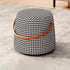 Modern Minimalist Round Column Cotton Linen Leather Wood Chair Backless Armless For Living Room