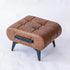 Modern Luxury Rectangular Square Leather Alloy Low Stool For Living Room